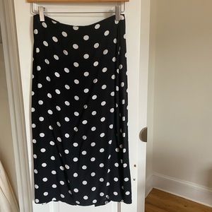 Reformation polka dot midi skirt size 4
